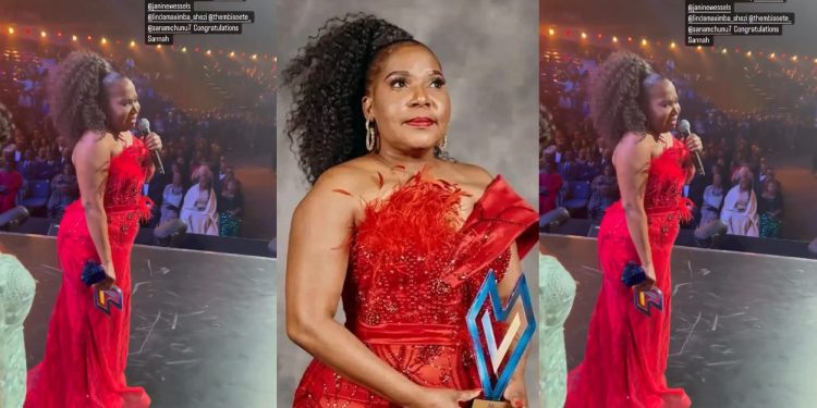 Watch as Gomora actress Zodwa 'Sannah Mchunu' broke into tears giving a speech after winning the DSTV viewers choice award