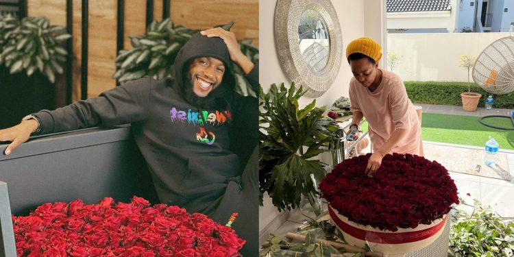 Mohale Motaung receives 200 roses packaged by African Centric Designs owned by The Wife Actress Mbaliyesizwe