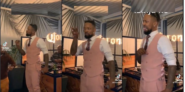 SK Khoza having a blast at his Birthday party. Image: Twitter/IamChabza