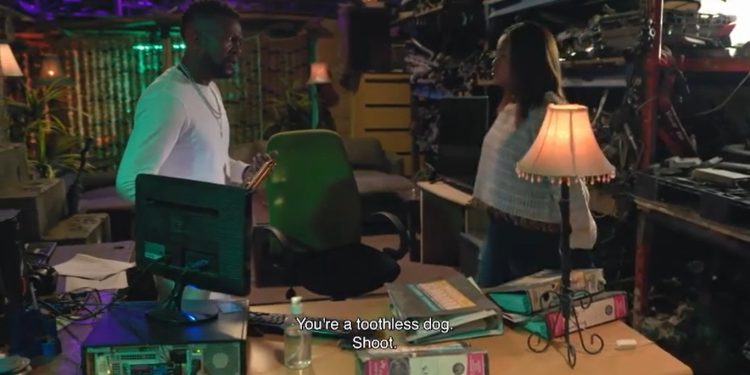 Vika is about to shoot Nomaswazi