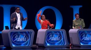 Idols SA judges Somizi, JR and Thembi Seete on stage. The show's viewership is dropping drastically. Image: IdolsSA/Instagram