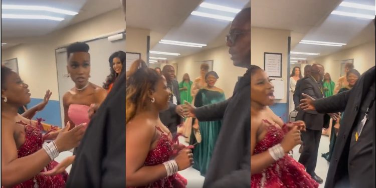 Scuffle! Watch as Zozibini Tunzi's bodyguard blocks Makhadzi from hugging her