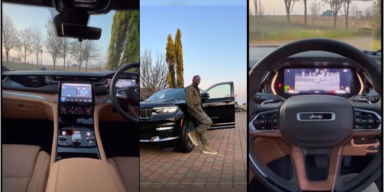 The Black Door actor Zamani Mbatha shows off his new car, a Jeep
