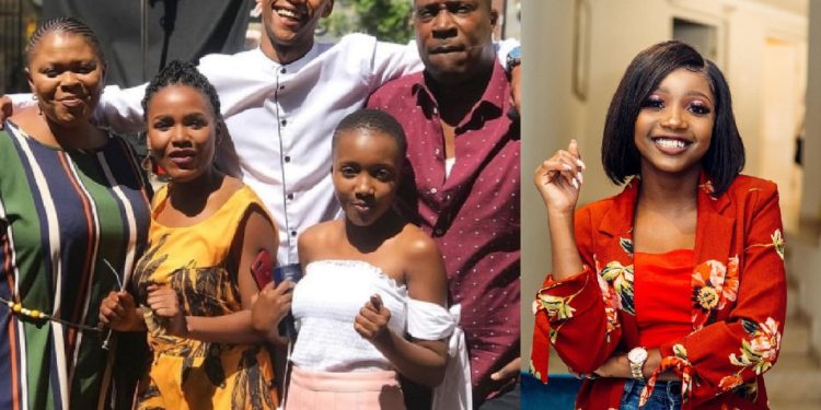 Actress Nomvelo Makhanya 'Lindiwe' with her on-screen family on Scandal - Source: Instagram