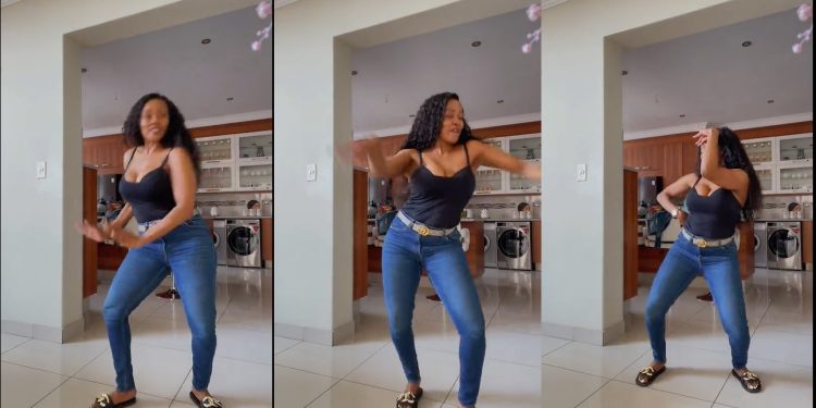Thembi Seete trends for doing a TikTok dance