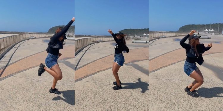 Gugu from Gomora shows off her dance moves as she dances to a Gqom song