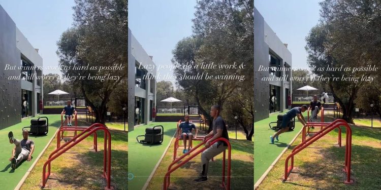 Jama from Skeem Saam 'Oros Mampofu' shows how he maintains his stunning body in a workout video