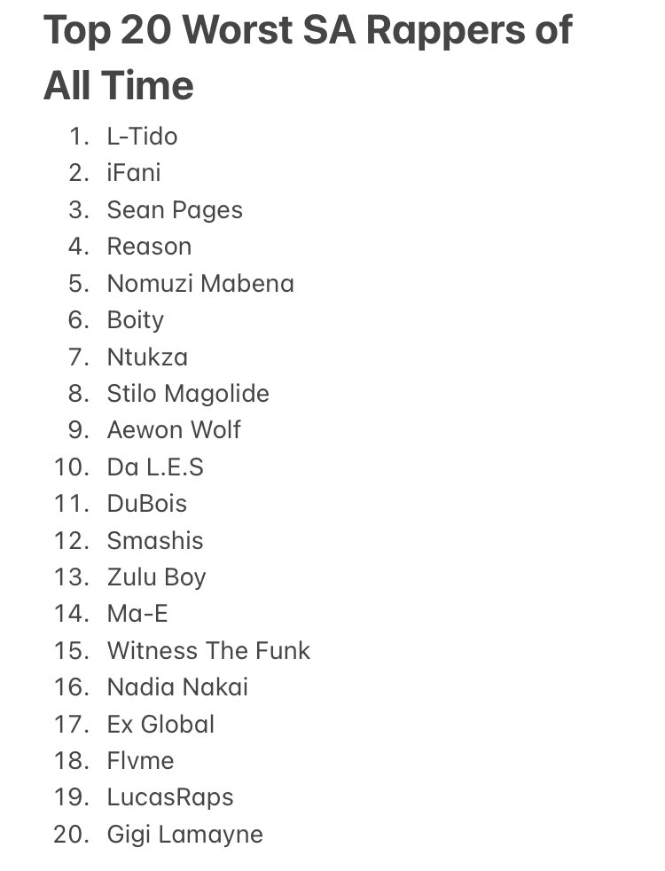 Worst rappers in South Africa