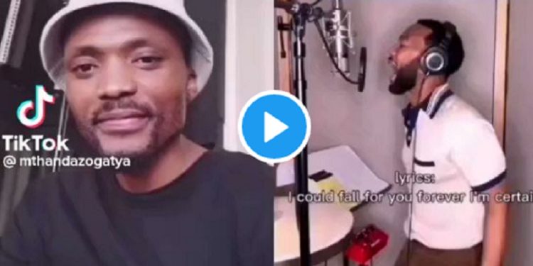 South African singer Mthandazo Gatya with John Legend - Source: Instagram