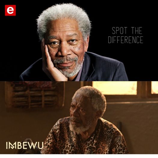 Imbewu: The Seed actor Macingwane alongside Morgan Freeman - Source: Instagram