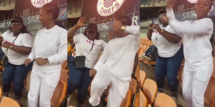 DiepCity's Sne 'Nompumelelo Vilakazi' and Gomora's Gugu 'Velile Makhoba's dance moves to celebrate Kaizer Chiefs' win against Orlando Pirates impress Mzansi