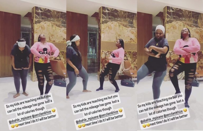 Watch: MamMkhize’s improved dance moves after serious sessions with her daughters Sbahle and Senzia