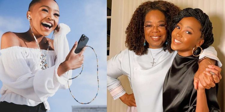 Thando Dlomo and Oprah Winfrey