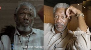 Imbewu: The Seed actor Macingwane alongside Morgan Freeman - Source: Instagram