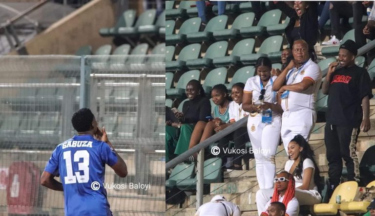 Supersport United star Thamsanqa Gabuza shoots his shot at Royal AM boss, MaMkhize blushing pictures goes viral