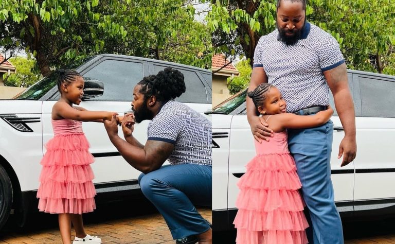 Bundle of Joy: Big Zulu’s cute daughter refuses to let him go to Italy