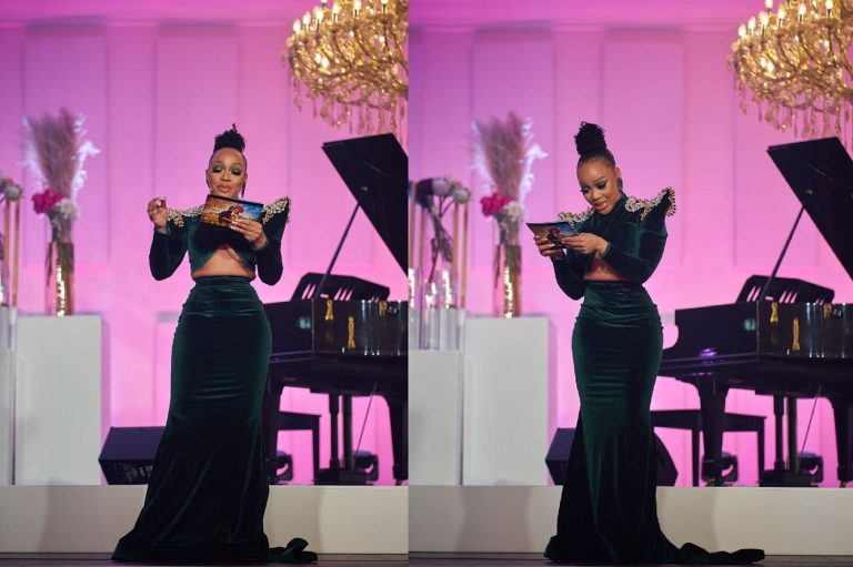 Media personality Thando Thabethe’s stunning outfit at The Wife launch floods social media