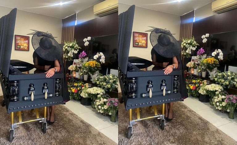 I love you, Kiernan: AKA’s mother, Lynn Forbes shares a photo of his open casket