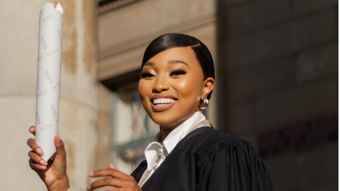 Ntandoyenkosi Kunene graduated with her MBA. Image: Instagram/Ntandoyenkosi Kunene